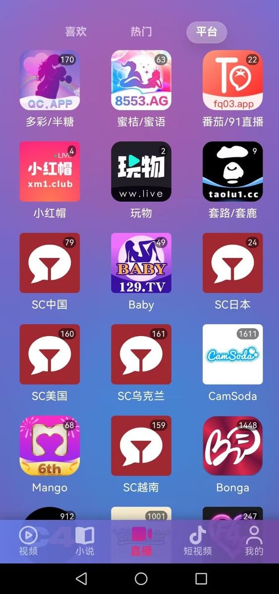 频道列表界面